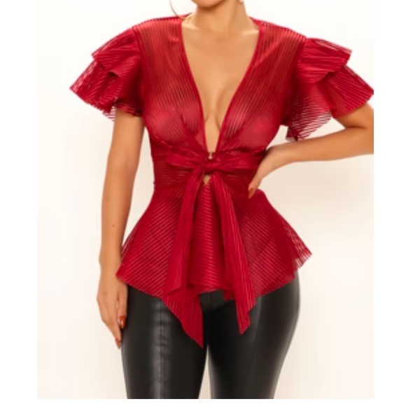 Fashion Nova Tops - Structured Peplum Top